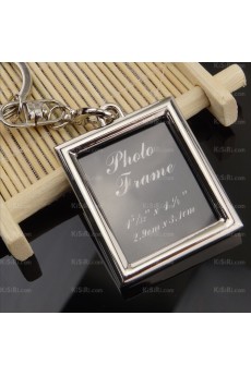 Exquisite Zinc Alloy Rectangle Photo Frame Keychain (A Pair)(Same Style)