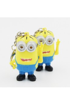 His and Hers Personalized Small Pendant Small Yellow People Keychain (A Pair)