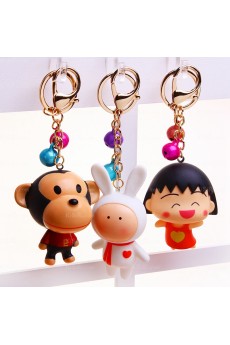 Exquisite Sakura Momoko, Monkey, Rabbit Keychain (A Pair)(Random Style)