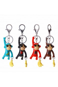 Cheap Plastic Little Monkey Banana Pendant Keychain (A Pair)(Random Color)