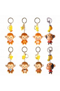 His and Hers Personalized Rotocast Monkey Keychain (A Pair)(Random Style)