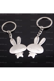 Elegant Small Pendant Zinc Alloy Rabbit Keychain (A Pair)