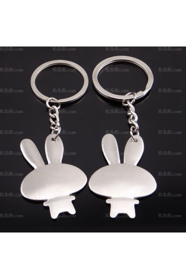 Elegant Small Pendant Zinc Alloy Rabbit Keychain (A Pair)