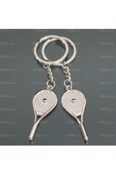 Couples Personalized Zinc Alloy Tennis Racket Keychain (A Pair)