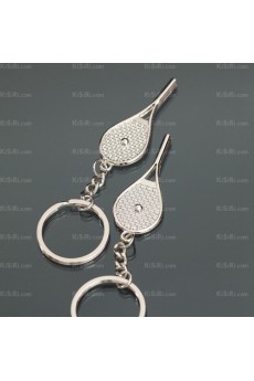 Couples Personalized Zinc Alloy Tennis Racket Keychain (A Pair)