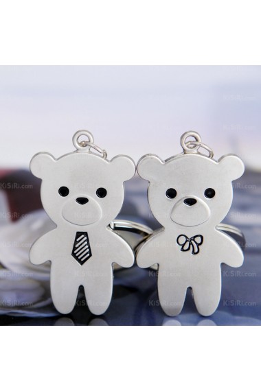 Couples Personalized Small Pendant Zinc Alloy Bear Keychain (A Pair)