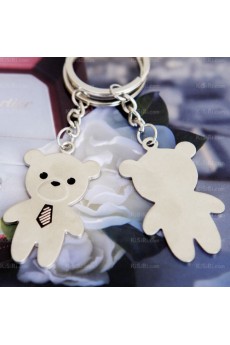 Couples Personalized Small Pendant Zinc Alloy Bear Keychain (A Pair)