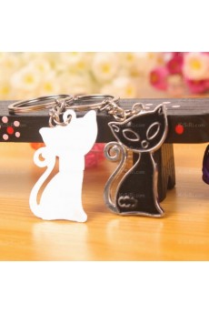 Couples Personalized Small Pendant Zinc Alloy Kitty Keychain (A Pair)