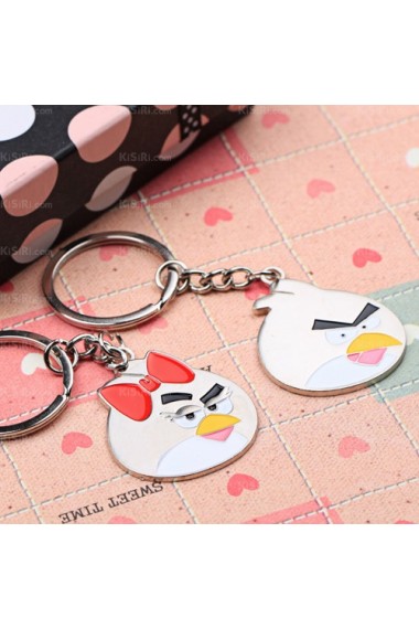 His and Hers Personalized Zinc Alloy Angry Bird Keychain (A Pair)