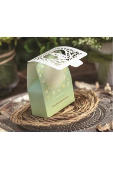 Heart-shaped Personalized Card Paper Wedding Favor Boxes (12 Pieces/Set)