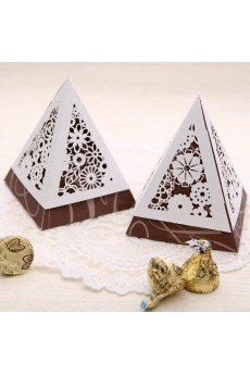 Triangle Coffee Color Cheap Wedding Favor Boxes (12 Pieces/Set)