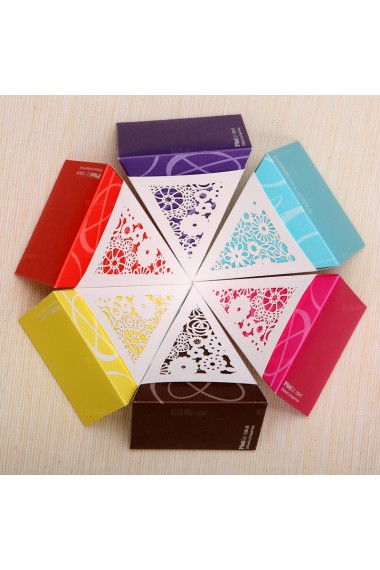Triangle Coffee Color Cheap Wedding Favor Boxes (12 Pieces/Set)