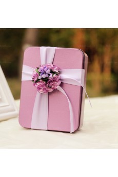 Personalized Ribbons Hand-made Flower Wedding Favor Boxes (12 Pieces/Set)
