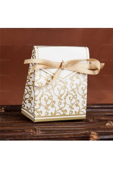 Champagne Color Exquisite Wedding Favor Boxes (12 Pieces/Set)
