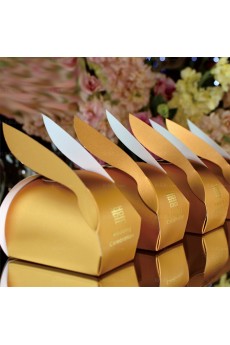  Gold Color Rabbit Exquisite Card Paper Wedding Favor Boxes (12 Pieces/Set)