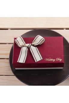 Red Color Personalized Wedding Favor Boxes (12 Pieces/Set)