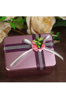 Classical Ribbons Hand-made Flower Wedding Favor Boxes (12 Pieces/Set)