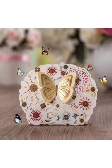 Classical Butterfly Wedding Favor Boxes (12 Pieces/Set)