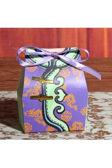 Purple Color Clothes Wedding Favor Boxes (12 Pieces/Set)