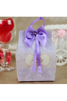 Bowkont Ribbons Purple Color Wedding Favor Boxes (12 Pieces/Set)