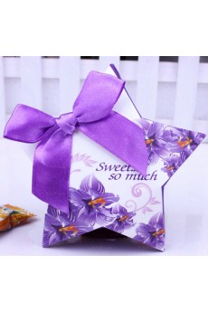 Purple Color Five-pointed Star Wedding Favor Boxes (12 Pieces/Set)