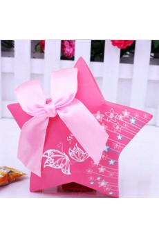 Pink Five-pointed Star Wedding Favor Boxes (12 Pieces/Set)