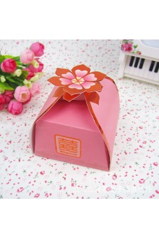 Cheap Pink Color Wedding Favor Boxes (12 Pieces/Set)