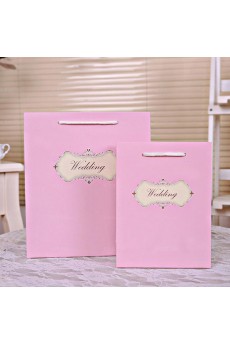 Personalized Pink Color Bag Wedding Favor Boxes (12 Pieces/Set)