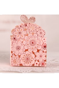 Pink Color Cheap Card Paper Wedding Favor Boxes (12 Pieces/Set)