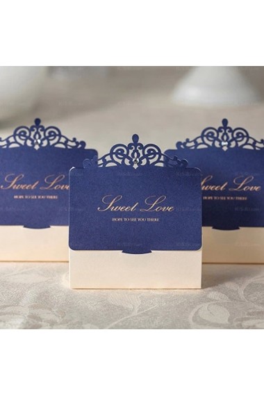 Dark Blue Cheap Card Paper Wedding Favor Boxes (12 Pieces/Set)