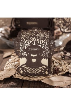 Tree Pattern Personalized Card Paper Wedding Favor Boxes (12 Pieces/Set)