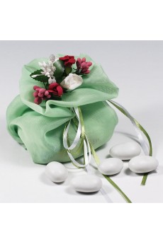 Ribbons Hand-made Flower Wedding Favor Bags (12 Pieces/Set)