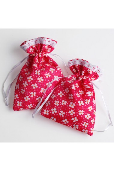 Ribbons Red Classical Wedding Favor Bags (12 Pieces/Set)