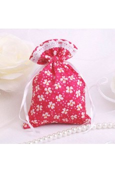 Ribbons Red Classical Wedding Favor Bags (12 Pieces/Set)