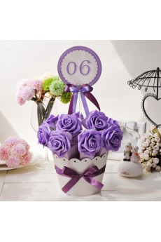 Hand-made Flower Purple Color Exquisite Card Paper Wedding Favor Boxes (12 Pieces/Set)
