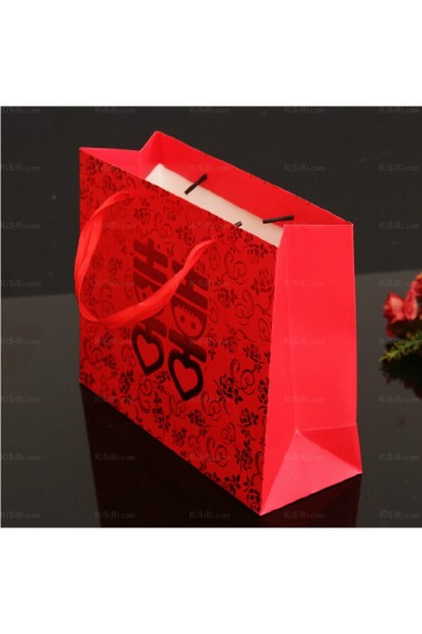 Red Color Portable Big Wedding Favor Boxes (12 Pieces/Set)
