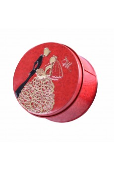 Red Color Round-shaped Wedding Favor Boxes (12 Pieces/Set)