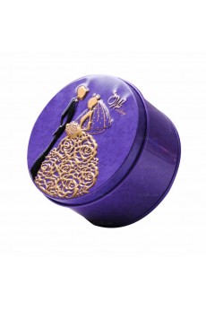 Purple Color Round-shaped Wedding Favor Boxes (12 Pieces/Set)