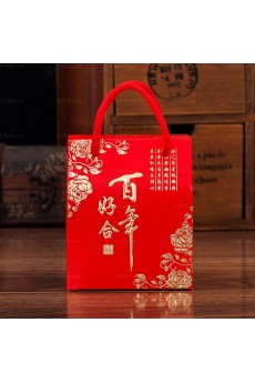 Red Color Chinese Style Wedding Favor Boxes (12 Pieces/Set)