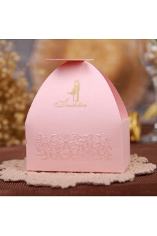 Pink Color Wedding Favor Boxes (12 Pieces/Set)