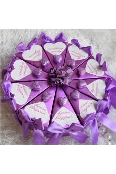 Elegant Purple Color Wedding Favor Boxes (10 Pieces/Set)