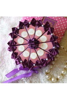 Unique Wedding Favor Boxes with Flowers Ribbons Bowknots Online (10 Pieces/Set)