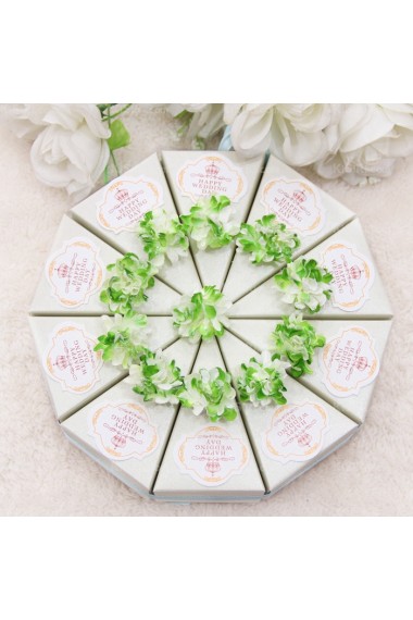 Elegant Favor Boxes Embellish Flowers for Wedding (10 Pieces/Set)