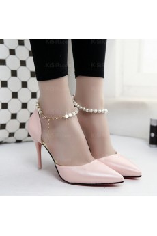 Ladies Pink Stiletto Heel Party Shoes (High Heel)