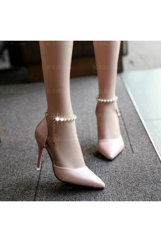 Ladies Pink Stiletto Heel Party Shoes (High Heel)