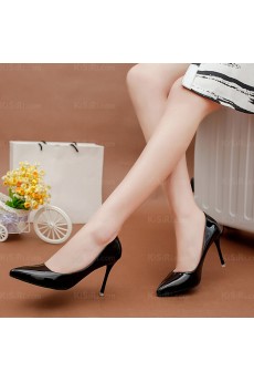 Women's Black Stiletto Heel Prom Shoes (High Heel)