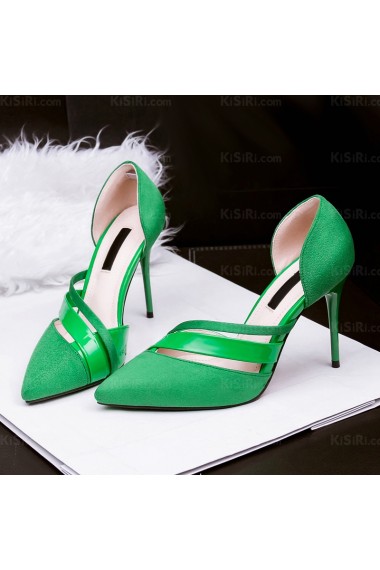 Women's Green Stiletto Heel Party Shoes (High Heel)
