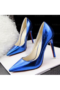 Women's Sapphire Blue Stiletto Heel Party Shoes (High Heel)