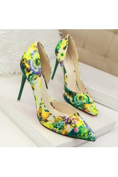 Women's Green Stiletto Heel Prom Shoes (High Heel)