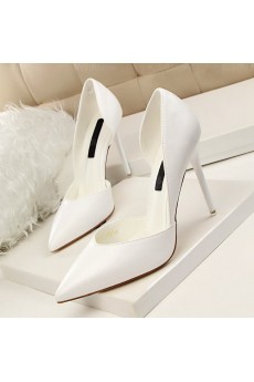 Women's White Stiletto Heel Prom Shoes (High Heel)